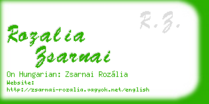 rozalia zsarnai business card